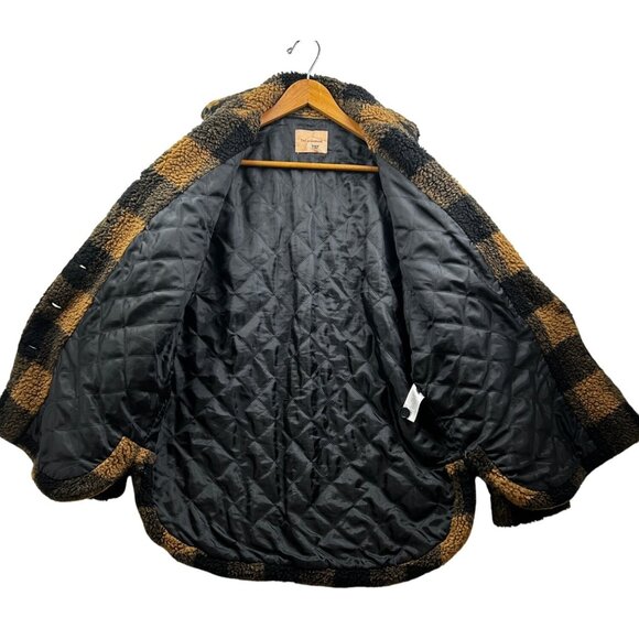 The Andamane Evita Buffalo Plaid Sherpa Jacket Womens XS Oversized Made in Italy - Picture 3 of 10